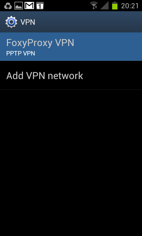 Step 6 of 10: In the "VPN" menu tap newly created item to initiate the connection.