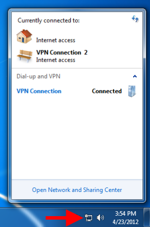 Step 14 of 15: Click on 'Network' icon in the tray to ensure that the VPN connection is activated