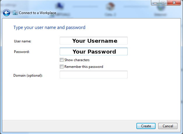 Step 8 of 15: Enter your username and press 'Create' button