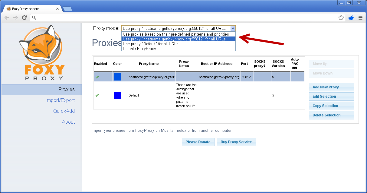 proxies on each tab browser