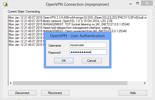 Enter management password openvpn windows как исправить